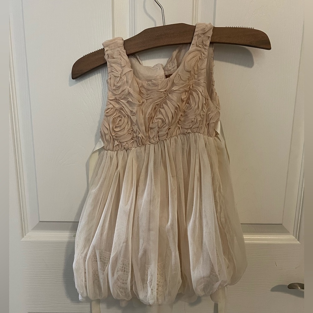 Beautiful stain sheer crochet toddler dress size 12 months